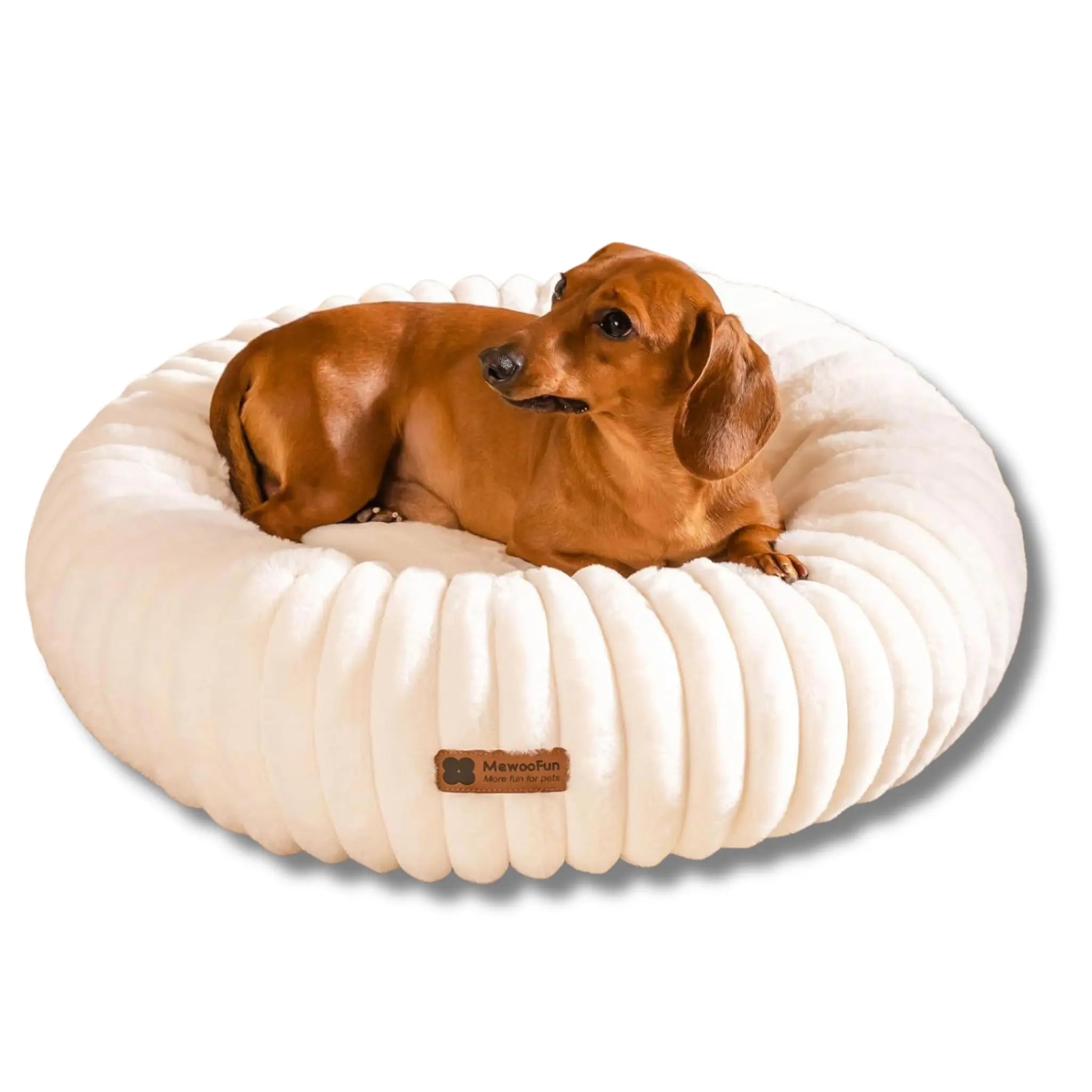 MEWOOFUN Calming Donut Dog Bed