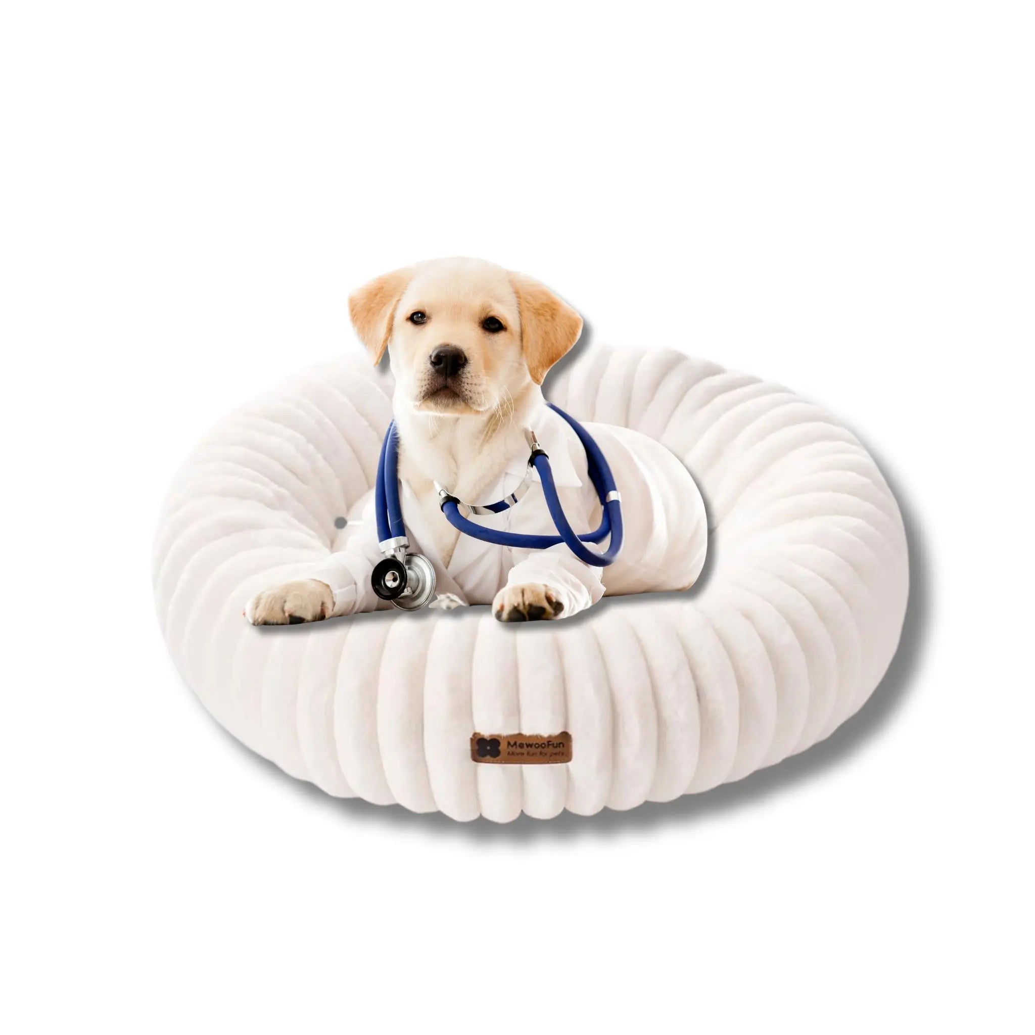 MEWOOFUN Calming Donut Dog Bed