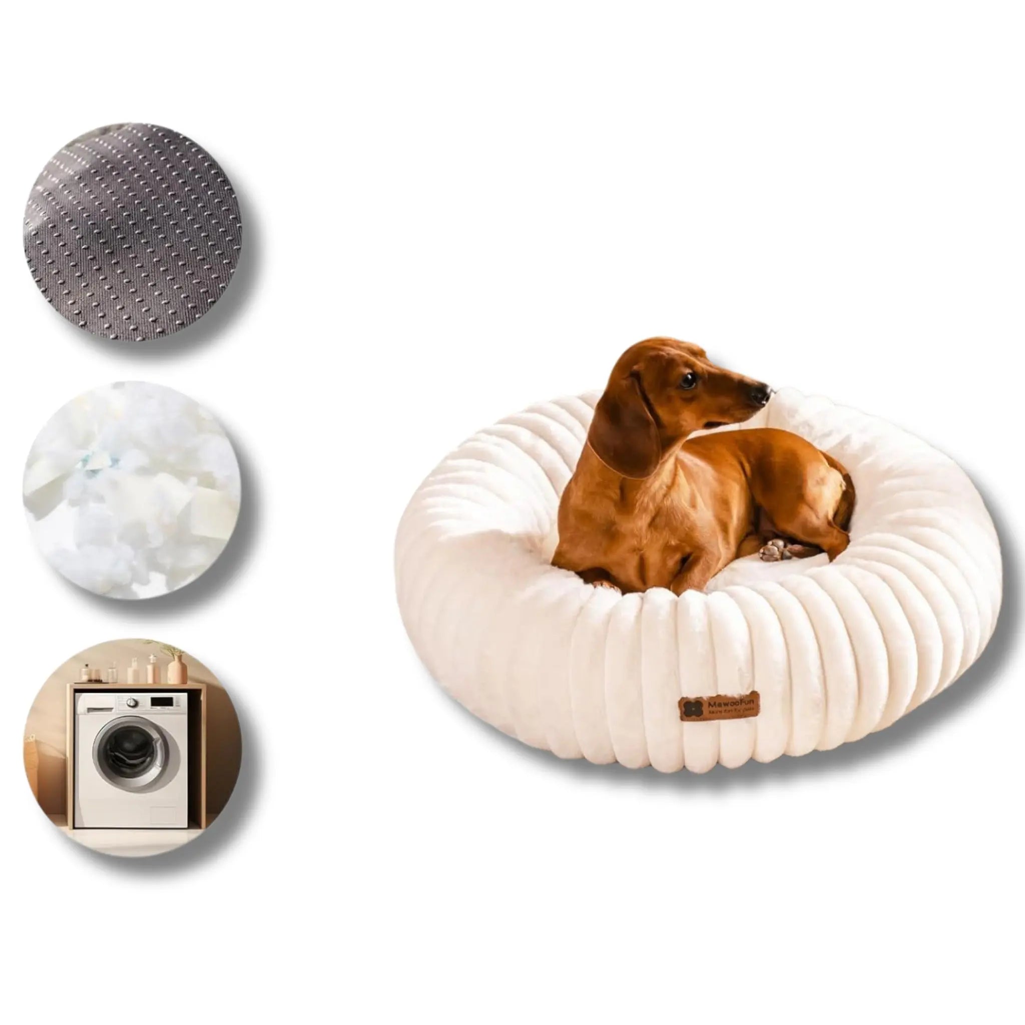 MEWOOFUN Calming Donut Dog Bed