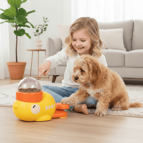 Paws Furfinity 1 Yellow Interactive Duck Treat Dispenser Toy